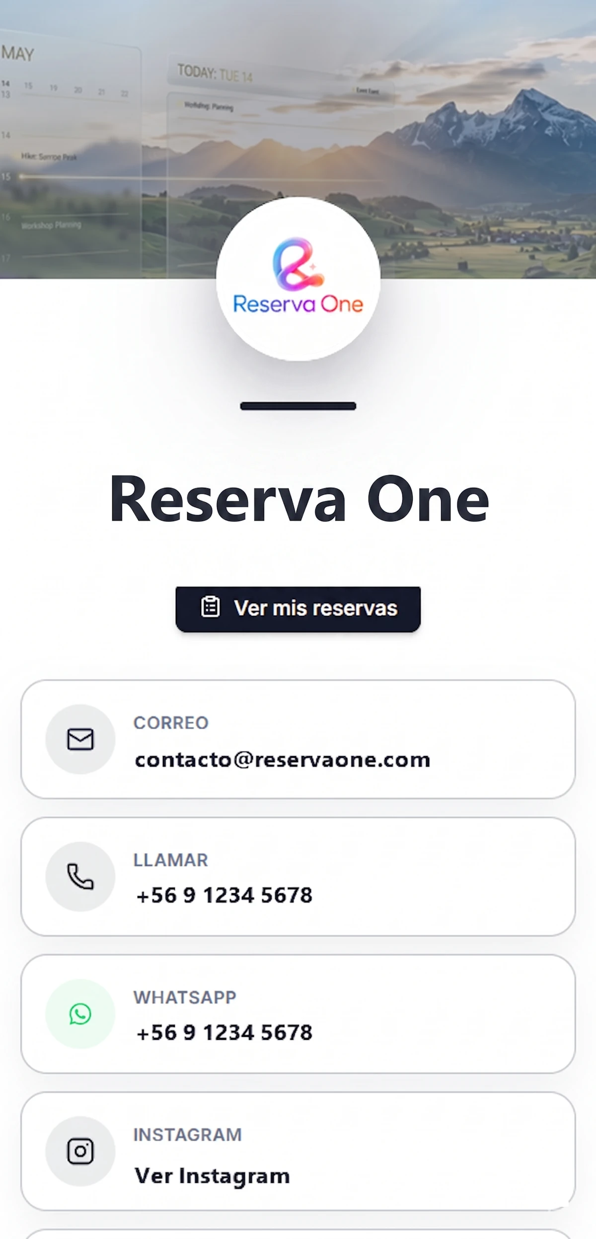 Reserva One Vista Móvil